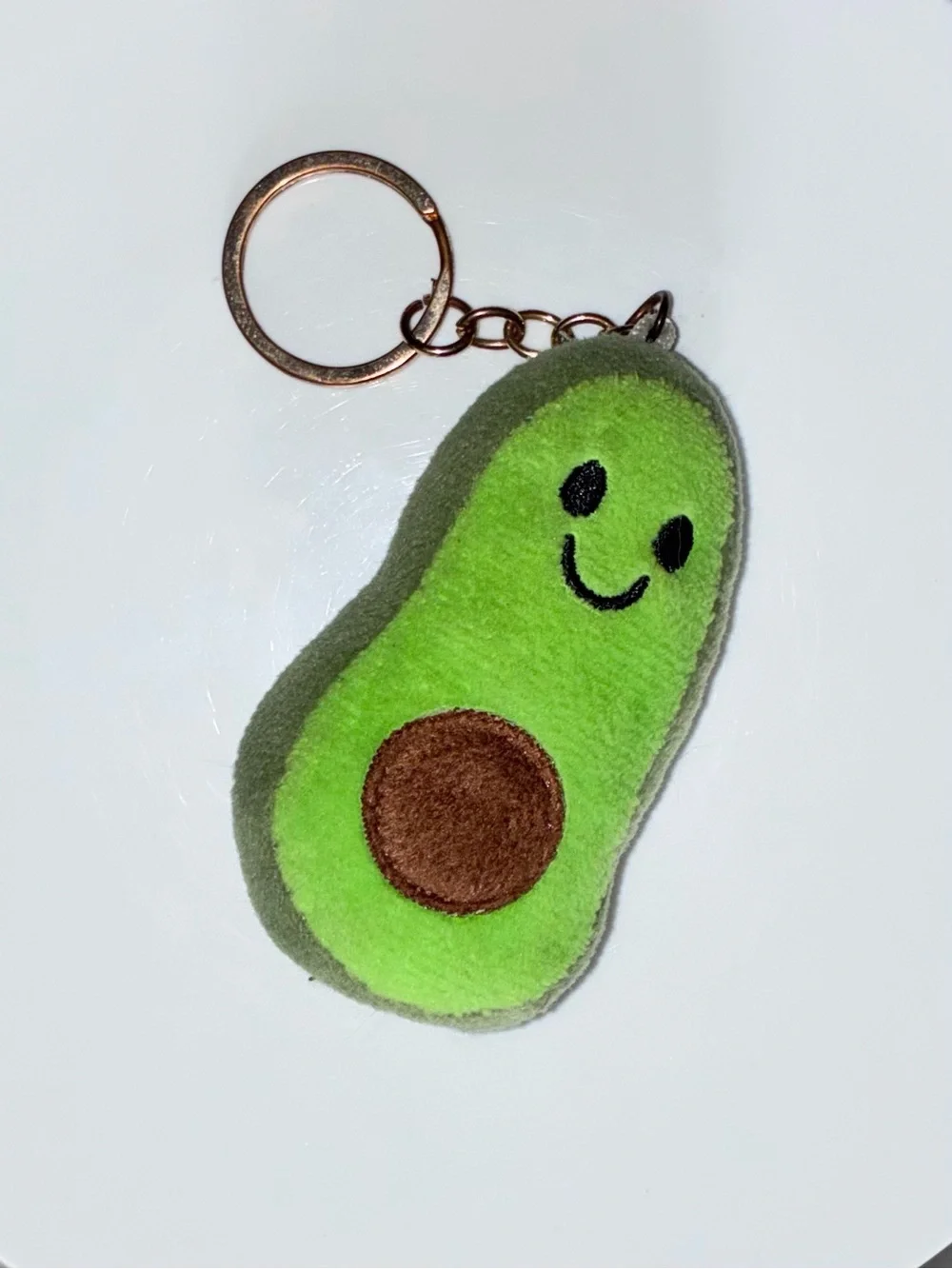 Cute Avocado Plush Keychain - Lime Green & Brown - Picture 1 of 2